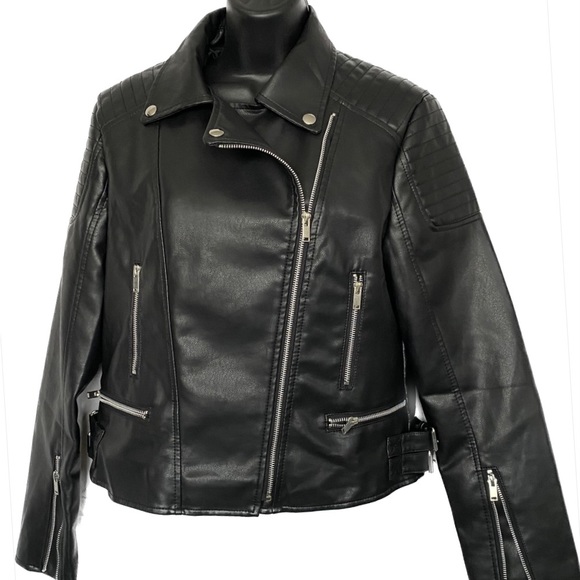 SHEIN Jackets & Blazers - Shein BLK Vegan Leather Bomber Jacker, XL  Winter Sale